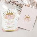 Search for princess baby shower invitations pink and gold
