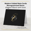 Search for monogrammed folded note cards Gold