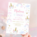 Search for rainbow clouds invitations Gold unicorn