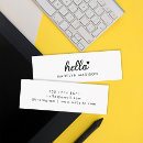 Search for black and white skinny business cards informal casual hello