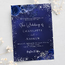 Search for navy blue flowers wedding invitations Blue and white