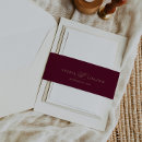 Search for burgundy wedding invitation belly bands simple