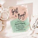 Search for green gender reveal invitations Boy or girl