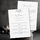 Search for weekend itinerary wedding invitations Black and white