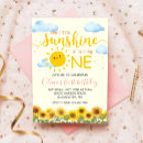 Search for sunflower 1st birthday invitations Sunshine