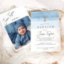 Search for watercolor baptism invitations Blue
