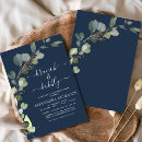 Search for navy bridal shower invitations Botanical