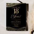Search for black and gold 18th birthday invitations Cheers to 18 years