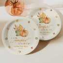 Search for fall baby shower plates A little pumpkin