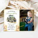 Search for tractor 1st birthday invitations Watercolor