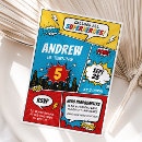 Search for comic birthday invitations Superhero party