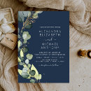 Search for navy blue rustic wedding invitations Botanical