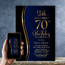 Search for blue and gold 70th birthday invitations Seventy