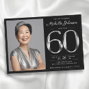Search for black and silver 60th birthday invitations Milestone