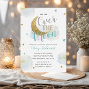Search for over the moon baby boy shower invitations Modern