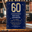 Search for blue and gold 60th birthday invitations Sixty
