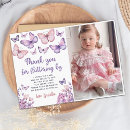 Search for purple butterfly thank you cards Girl