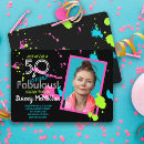 Search for paint splatter birthday invitations Blue