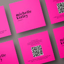 Search for hot pink and black business cards Qr code