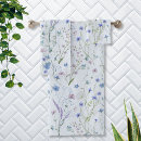 Search for blue flowers bath towels Watercolor