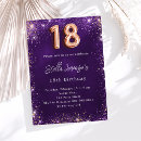 Search for purple 18th birthday invitations Modern trendy