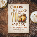 Search for funny 70th birthday invitations Cheers and beers