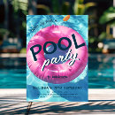 Search for pool birthday invitations Beach summer fun swimming