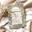 Search for bougainvillea wedding invitations Retro whimsical green gold