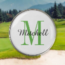 Search for green golf ball markers Initial