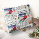 Search for vintage newspaper wrapping paper Santa