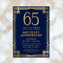 Search for mens 65th birthday invitations Gold