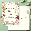 Search for wildflowers save the date postcards Rustic boho