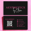 Search for hot pink and black business cards Qr code