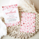 Search for a little sweetheart is on the way baby girl shower invitations Pink and red