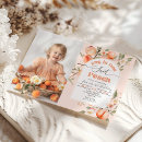Search for peach 1st birthday invitations Watercolor