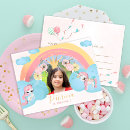 Search for unicorn 5th birthday invitations Rainbow