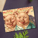 Search for funny pig christmas cards Vintage