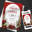 Search for crimson red wedding invitations Watercolor
