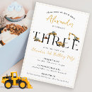 Search for construction 3rd birthday invitations Cute