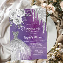 Search for purple silver quinceanera invitations Roses