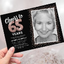 Search for 65th birthday invitations Glitter