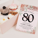Search for rose gold 80th birthday invitations Eighty