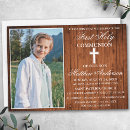 Search for rustic first communion invitations Cross