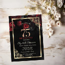 Search for red rose birthday invitations Gold