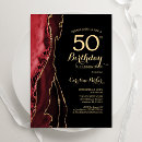 Search for red and black 50th birthday invitations Elegant