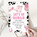 Search for pink cow party invitations Wild west