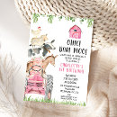 Search for farm birthday invitations Pink tractor