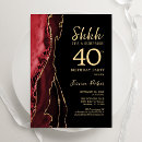 Search for red and black 40th birthday invitations Trendy