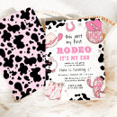 Search for pink cow party invitations Wild west