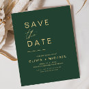Search for emerald green save the dates Gold